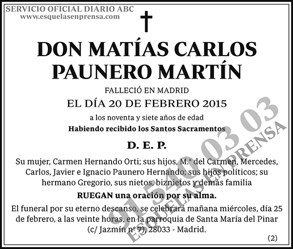 Matías Carlos Paunero Martín